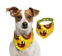 Heart Shaped Sunflower Dog Bandanas,Summer Bandanas for Dogs Washable Adjustable Dog Triangle Scarf Bibs Cute Pet Bibs for Medium Large Dogs Puppy and Cats Small