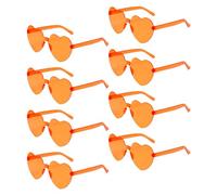 Heart Shaped Sunglasses - 8PCS Orange Oversized Womens Trendy Cute Funny Rimless Bachelorette Party Sunglasses
