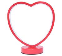 Heart Shaped Table Lamp, Red Acrylic and Iron Bedside Night Light, Romantic Wedding Engagement Lamp with Soft Glow, USB Powered for Bedroom Nightstand (Stepless Dimming)