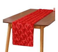 Heart Shaped Table Runner, Red Saint Centerpiece with Heart Pattern | Soft Table Cover for Weddings Anniversaries Banquet Themed Dining Room Home and Couples