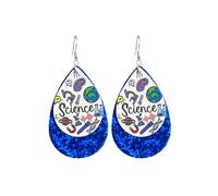 Heart Shaped Teacher Earrings Science Nurse Course Leather Earrings Class Subject Learning Jewelry Gifts for Teacher Appreciation, Faux Leather, Zircon