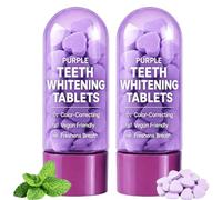 Heart-Shaped Teeth Whitening Tablets, Purple Toothpaste Tablets for Teeth Brighten, with Menthol, Xylitol & Grape Extract, Fresh Breath & Oral Care, Portable Cleaning Tablets，2