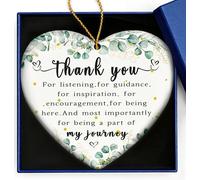 Heart-Shaped Thank You Ceramic Christmas Ornament 2025 - Personalized Appreciation Gift for Women, Men, Coworkers, Teacher, Boss, Nurse, Best Friend, Employee, Social Worker - XMAS Tree Decoration