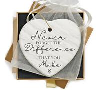 Heart-Shaped Thank You Gift for Women with Gift Box, Sentimental Ceramic Keepsake for Mum, Friend, Colleague, Mentor, Inspirational Present to Show Appreciation