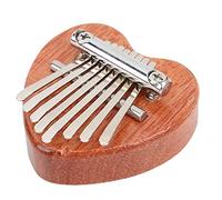 Heart Shaped Thumb Piano, Portable 8 Note Mahogany Kalimba with Clear Crisp Sound, for Beginners Kids Christmas Birthday Stress Relief Gifts