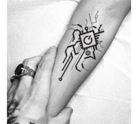 Heart-shaped Totem Arm Tattoo With A Cyberpunk Theme, Switch Circuit Board Temporary Tattoo For Men And Women Long-lasting (2 Weeks), Fake Tattoos.(W679-2pcs)
