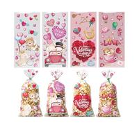 Heart Shaped Transparent Flat Bag Valentine’s Day Candy Gift Packaging Party Favor Cute Clear Treat Holder Decorative Storage Envelope Fun Sweet Display Bag | For Holiday Parties Gift Giving Special O