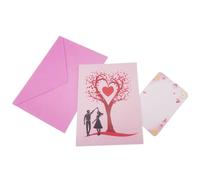 Heart Shaped Tree Card - Handmade 3D Dance | Romantic Couple Design for Anniversaries, Weddings | Includes Note Card with Envelope, Perfect for