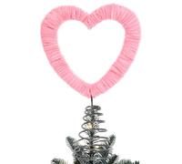 Heart Shaped Tree Topper Velvet Festive Party Decorations with Spiral Spring