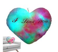Heart-shaped, Valentine's Day LED Heart Shaped Pillows,14.17in I Love You Valentine's Day PlushNight, Cuddle Plush for Home Bedroom, colourfull, se beskrivning