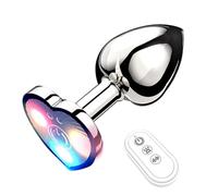Heart-Shaped Vibrating Luminous Anal Plug Remote Operation of Mobile Phone G-spot Masturbation Passionate Party Dance Adult