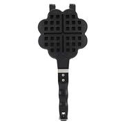 Heart Shaped Waffle Maker DIY Non Stick Waffle Mold Baking Tray for Gas Stove Aluminum Alloy Black 335mm