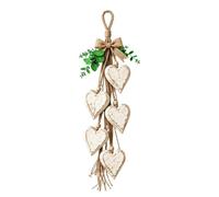 Heart Shaped Wall Decor, Rustic Wooden Hanging Ornaments Set of 5 for Home | Set Of 5 Rustic Wooden Heart Hanging Ornaments With Natural Wood Grain & Twine For , Farmhouse & Shabby Chic Decor