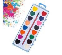 Heart Shaped Watercolor Set | Washable Painting and Craft Kit | Interactive Painting Set | For Girls Beginners Homeschooling Classroom Home Art Lessons Valentine's Day Birthday Party Scrapbooks Mom