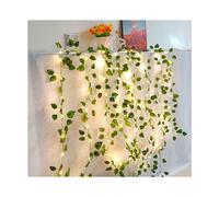(Heart shaped watermelon vine, 10M 100LED ?Battery?) Artificial Maple Leaf String Lights Garland Wedding Christmas Party Decor Lamp