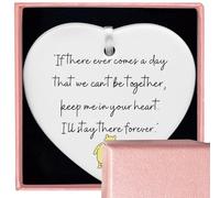Heart Shaped White Ceramic Ornament-Best Friends Keepsake-Goodbye Farewell Leaving Gift-Ceramic Plaque Decor-If There Ever Comes a Day Double-Sided Design