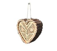 Heart-Shaped Wooden Bee House With Bamboo Tubes Bee Hive Hanging Insect Hotel For Pollinators for The Beekeeper
