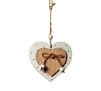 Heart-shaped Wooden Decorative Hanging Handmade Hearts Ornaments for Wedding Party Valentine Christmas Home Decoration Car Decor (#1, 1Pcs)