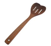 Heart Shaped Wooden Slotted Cooking Spoon for Vegetables and Salads | Natural Wood Grain, Smooth Surface, Easy Cleanup, Hanging Storage, Suitable for Daily Kitchen Use and Soup Serving