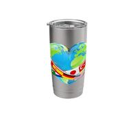 Heart Shaped World Earth Globe World map Design Stainless Steel Insulated Tumbler