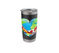Heart Shaped World Earth Globe World map Design Stainless Steel Insulated Tumbler