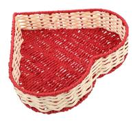 Heart Shaped Woven Storage Basket Tray for Keys and Makeup
