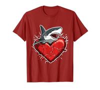 Heart Shark Valentines Day Funny Shark Men Women T-Shirt