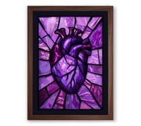 Heart Shattered Abstract Framed Wall Art Print A1 (84.1×59.4cm) Walnut, Wall Decor for Living Room, Bedroom, Office & Home, Ready to Hang, Art Gift