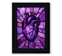 Heart Shattered Abstract Framed Wall Art Print A2 (59.4×42cm) Black, Wall Decor for Living Room, Bedroom, Office & Home, Ready to Hang, Art Gift