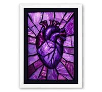 Heart Shattered Abstract Framed Wall Art Print A3 (42×29.7cm) White, Wall Decor for Living Room, Bedroom, Office & Home, Ready to Hang, Art Gift