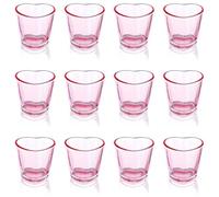 Heart Shot Glasses Set, Pink Shot Glass Cute 1.5oz(Set of 12)