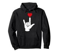 Heart Sign Language I Love You ASL Interpreter Pullover Hoodie