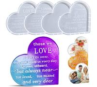 Heart Sign Resin Molds, 4 Pcs Memorial Mold for Epoxy Resin Casting, Silicone Heart Shaped Molds for DIY Craft Home Decoration, Sympathy Condolence Gifts