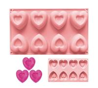 Heart Silicone Mold - 29.2x17.3x2.5cm Soap Molds | 8 Cavities Silicone Dessert Pan, for Kitchen Valentine's Day Holiday Cake Decorating Candy Making Party Treats Resin Art Craft Use