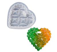 Heart Silicone Mold Round Resin Molds Keychain Pendant Crystal Epoxy Jewelry Casting Keychain Mold with Holes for Epoxy Resin
