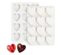 Heart Silicone Molds,2 PCS 12/48-Cavity Heart Chocolate Molds for Baking Making Chocolates Cakes Candies Candles Ice Cubes