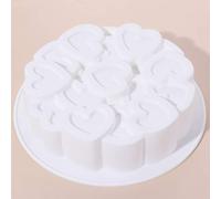 Heart Silicone Molds Pudding Chocolate Mousse Cake Mould Mother's Day Valentine's Day Gifts Home Decors(White)
