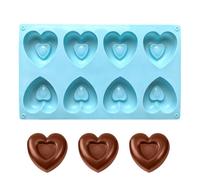 Heart Silicone Mould | Dessert Mould Made of Silicone with 8 Cavities | Soap Moulds | For Kitchen, Valentine's Day, Holidays, Cake Decoration, Candy Making, Party Treats, Crafts Made of Resin