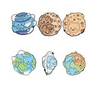 Heart Skull Butt Enamel Pin Set Underwater Animals Teeth Punk Halloween Whale Hippo Dolphin Apple Kiwi Pear Lapel Jewelry, Normal, Non-precious metal