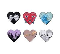 Heart Skull Butt Enamel Pin Set Underwater Animals Teeth Punk Halloween Whale Hippo Dolphin Apple Kiwi Pear Lapel Jewelry, Normal, Non-precious metal