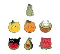 Heart Skull Butt Enamel Pin Set Underwater Animals Teeth Punk Halloween Whale Hippo Dolphin Apple Kiwi Pear Lapel Jewelry, Normal, Non-precious metal