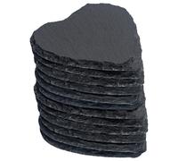 Argon Tableware Heart Slate Coasters - 10Cm - Pack Of 12