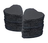 Argon Tableware Heart Slate Coasters - 10Cm - Pack Of 24