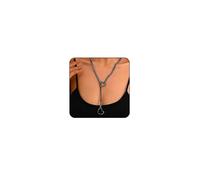 Heart Slip Chain Necklace Cuban Long Chain Affection Link Necklace Submissive Collar Chokers for Women, 25 Inch, Metal, No Gemstone
