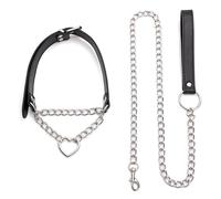 Heart Slip Chain Necklace Cuban Long Chain Affection Link Necklace Submissive Collar Chokers for Women, 25 Inch, Metal, No Gemstone