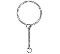 Heart Slip Chain Necklace | Heart - Lariat Necklace | Jewelry with Heart-Shape Lock, Adjustable Stainless Steel Slip Chain Necklace for Women