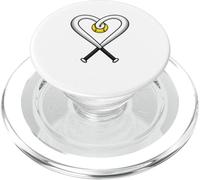 Heart Softball Bats Love Player Coach Fan PopSockets PopGrip for MagSafe