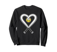 Heart Softball Bats Love Player Coach Fan Sweatshirt