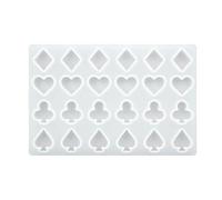 Heart Spades Club Resins Molds Pokers Waxed Pellets Molds Handmade Soap Baking Fondant Chocolate Decoration Heart Spades Club Silicon Waxed Pellet Resins for Fondant