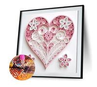 Heart Special Shape Quilling DIY Partial Drill Diamond Paintings Kit 30x30cm